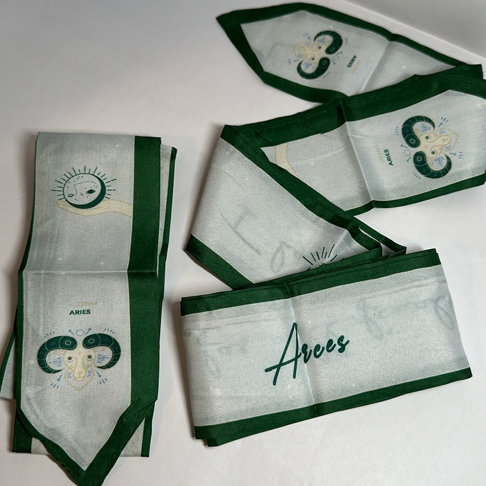 Zodiac Aries Two Thin Scarves / Hair Bands / Scarves- #1066 - Picture 3 of 6